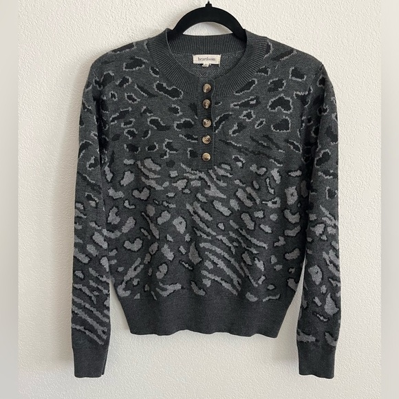 Heartloom Natalia Leopard Print Jacquard Sweater - Picture 2 of 5